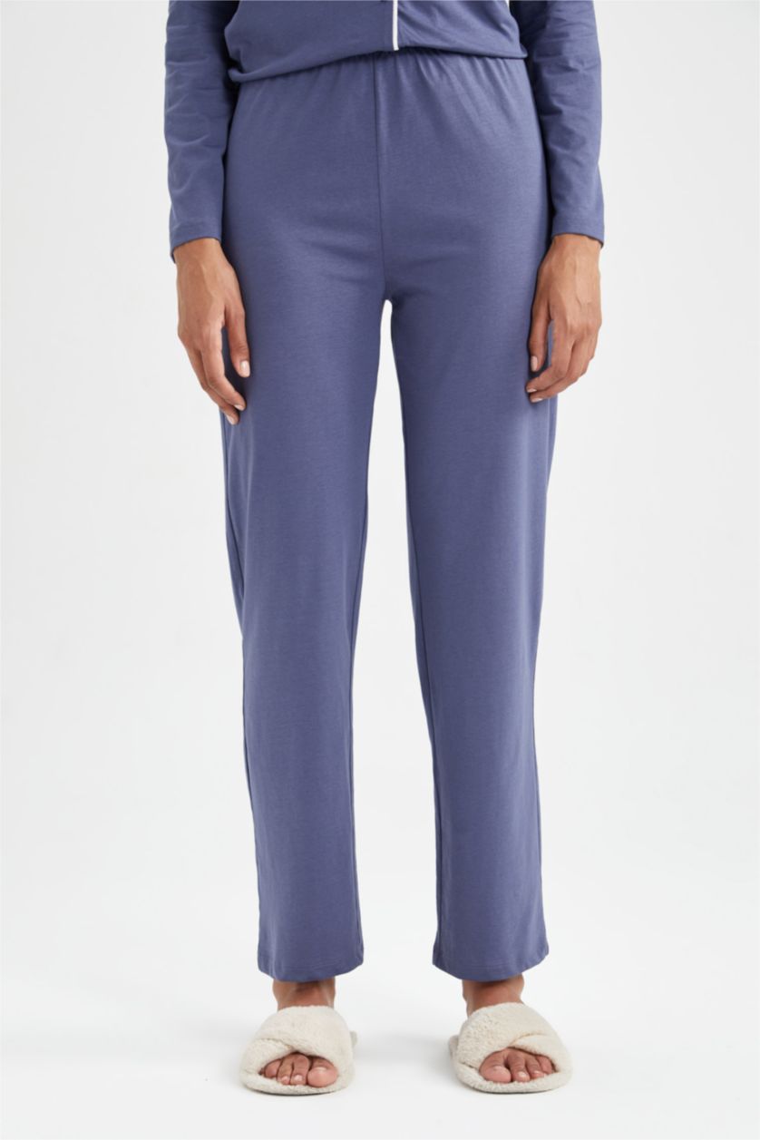 WOMAN Purple Regular Fit Knitted Bottoms