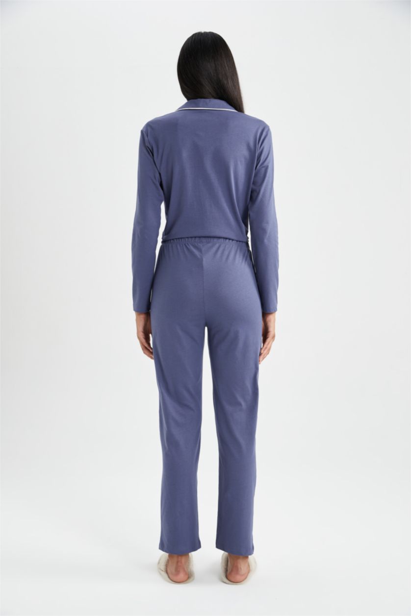 WOMAN Purple Regular Fit Knitted Bottoms