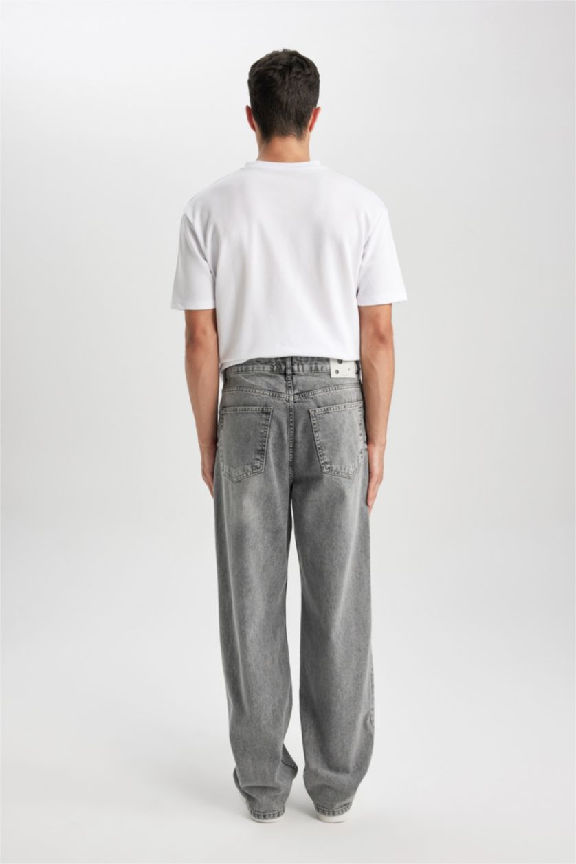 MAN Grey Baggy Fit Trousers