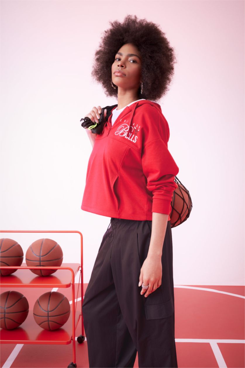 WOMAN Red Thick Sweatshirt Fabric Sweatshirt