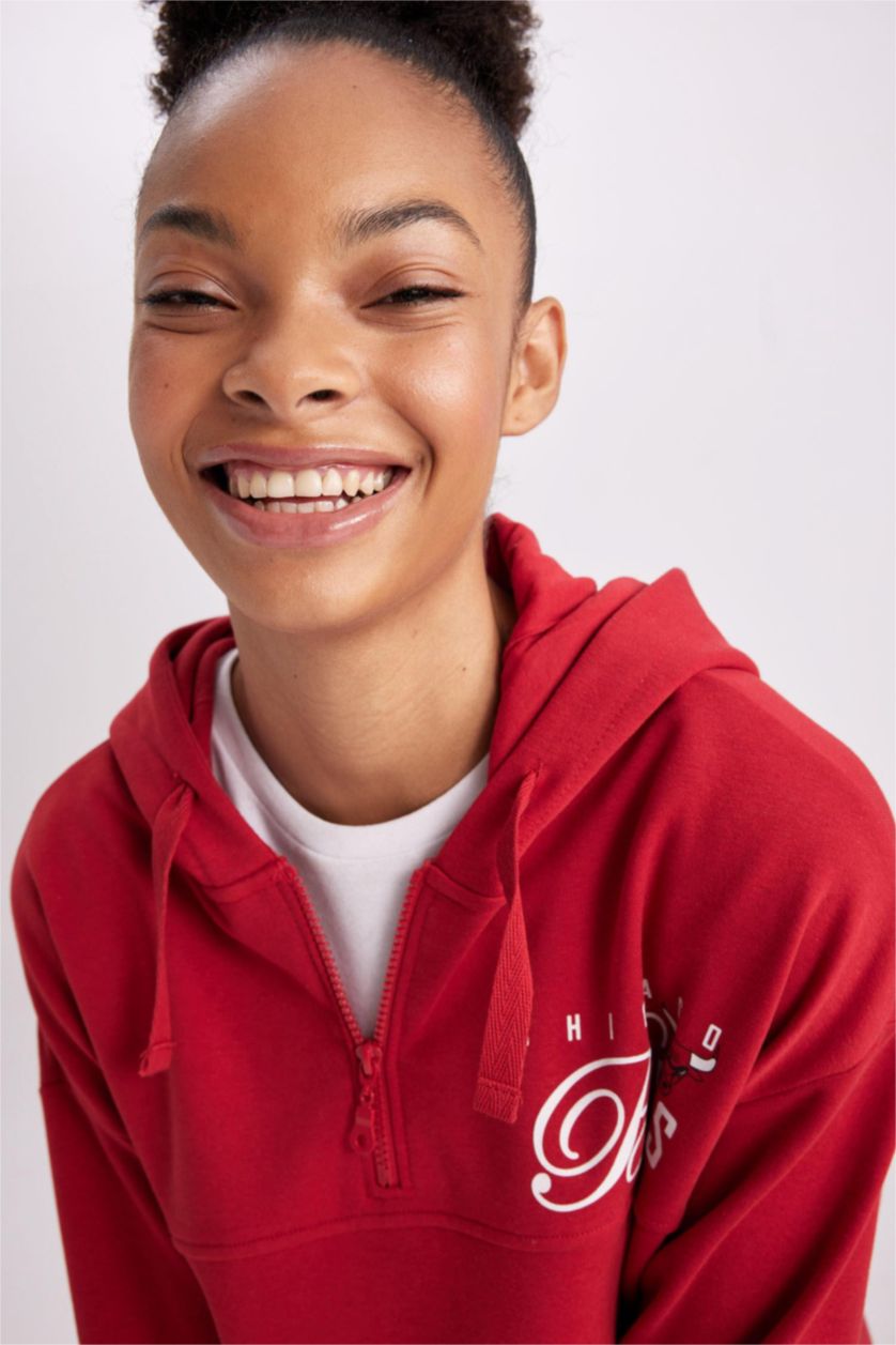 WOMAN Red Thick Sweatshirt Fabric Sweatshirt