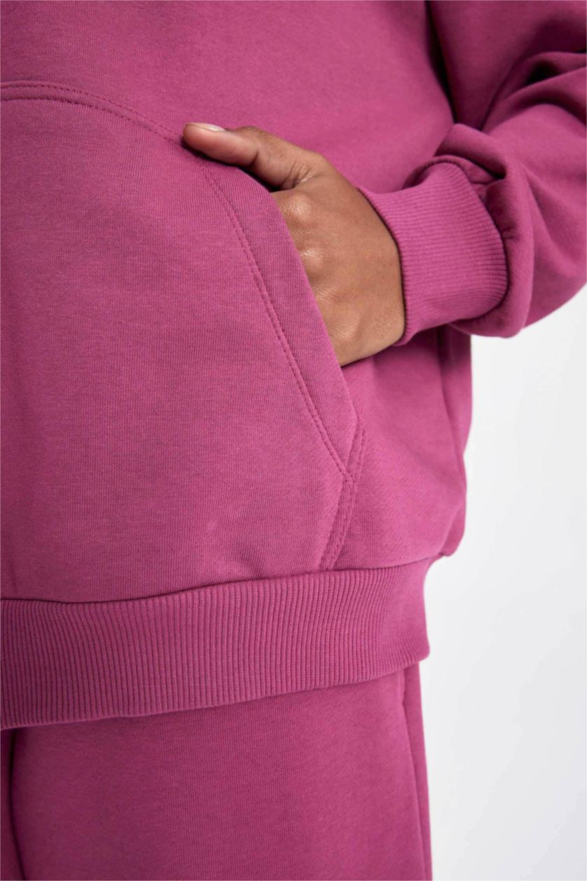 FEMME Violet Sweatshirt à Capuche Zippé Oversize NBA Miami Heat de DeFactoFit