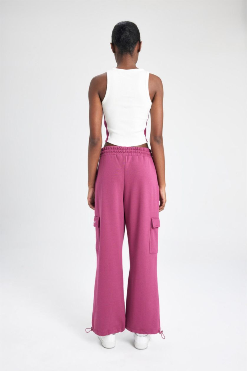 Kadın Mor DeFactoFit Jogger Eşofman Altı NBA Phoenix Suns Kargo Cepli Lastik Paça Beli Bağcıklı