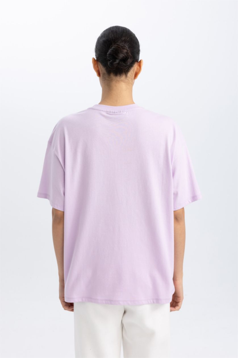 Женщины Сиреневый Футболка оверсайз NBA с круглым вырезом, DeFactoFit