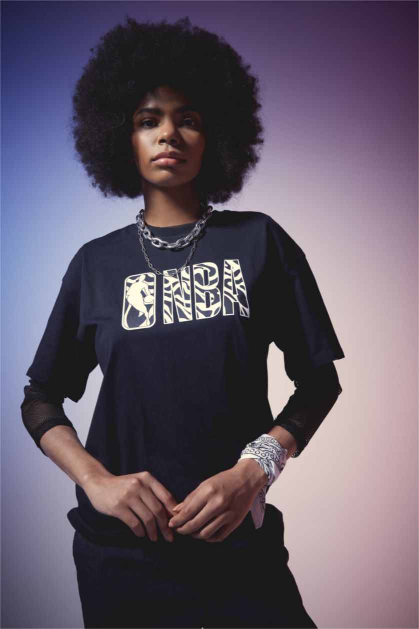 نساء أسود Oversize Fit Short Sleeve T-Shirt