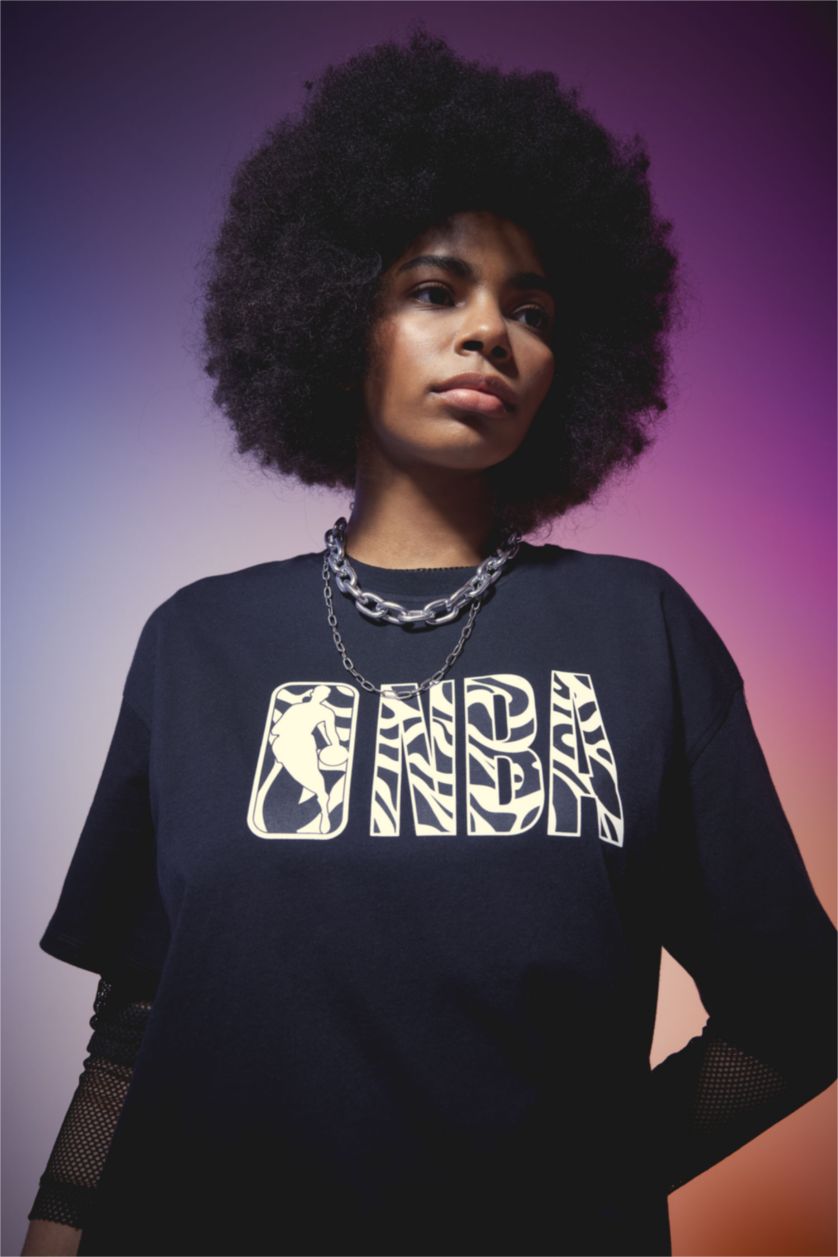نساء أسود Oversize Fit Short Sleeve T-Shirt