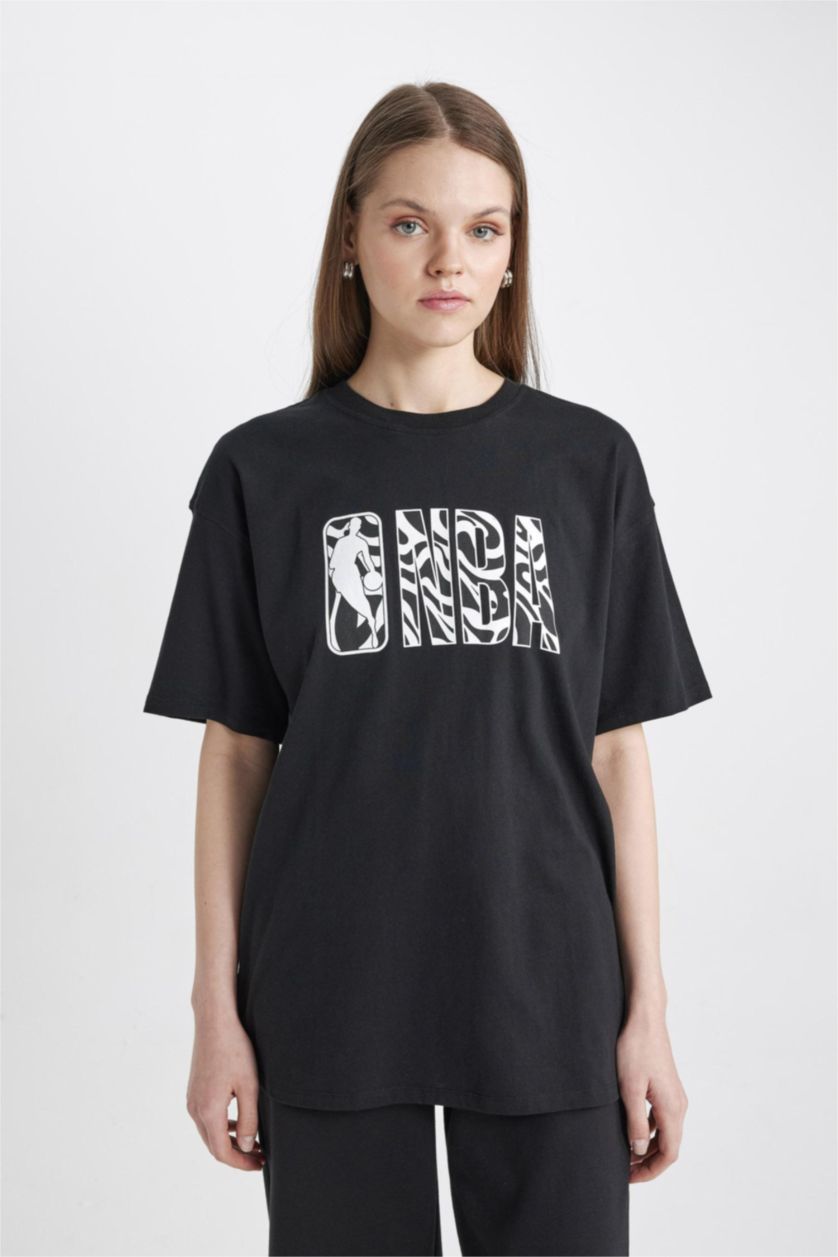 نساء أسود Oversize Fit Short Sleeve T-Shirt