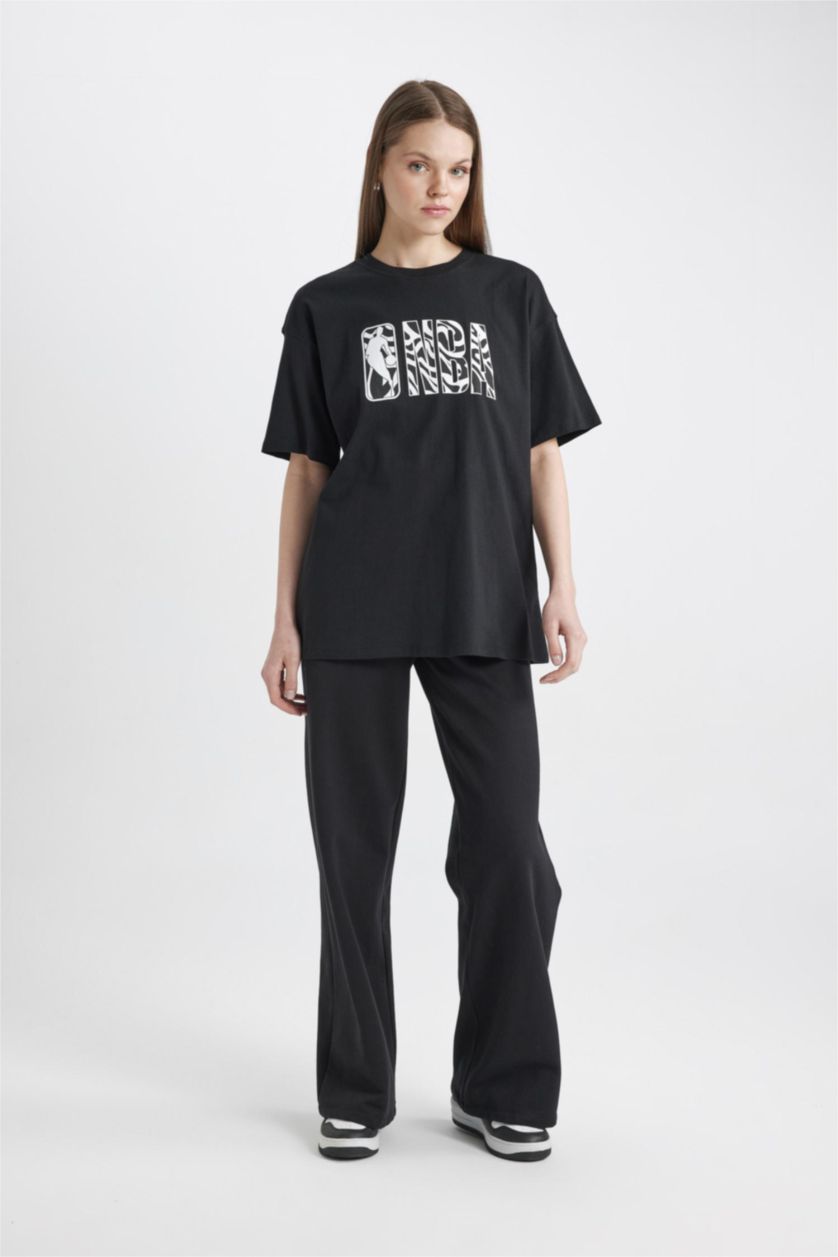 نساء أسود Oversize Fit Short Sleeve T-Shirt