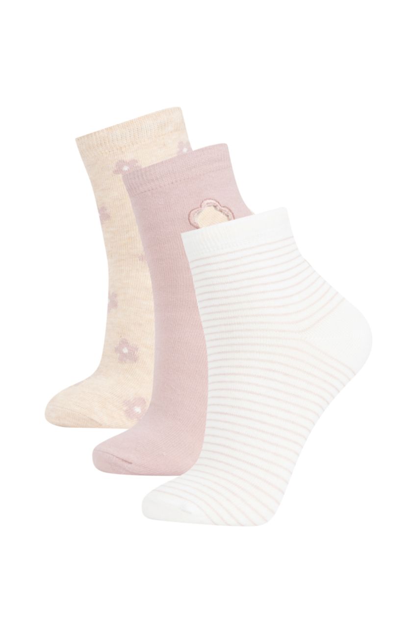 Женщины Разноцветный Носки из хлопка для женщин, 3 пары