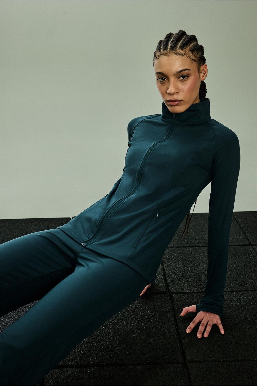 FEMME Vert Cardigan ultra doux zippé Coupe ajustée