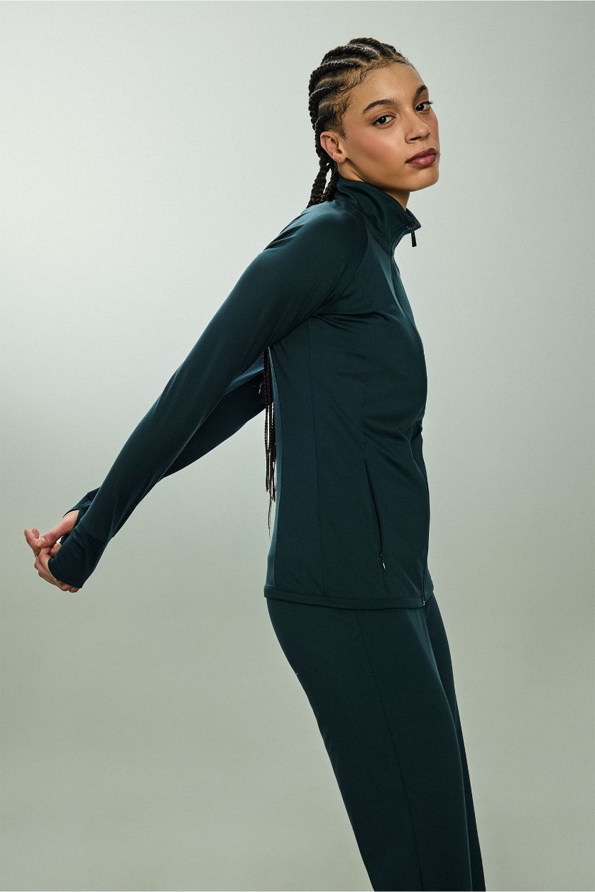 FEMME Vert Cardigan ultra doux zippé Coupe ajustée