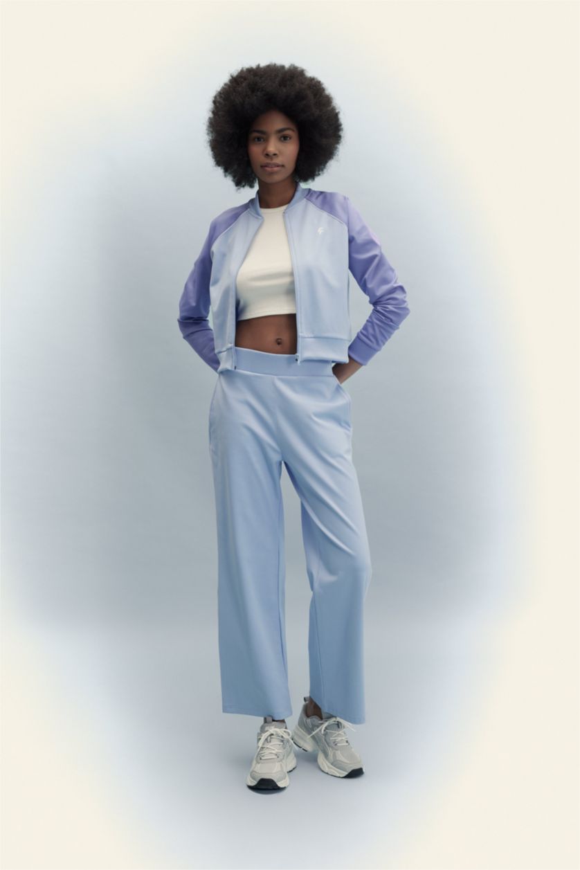 WOMAN Blue DeFactoFit Wide Leg Pocket Standard Pique Sweatpants