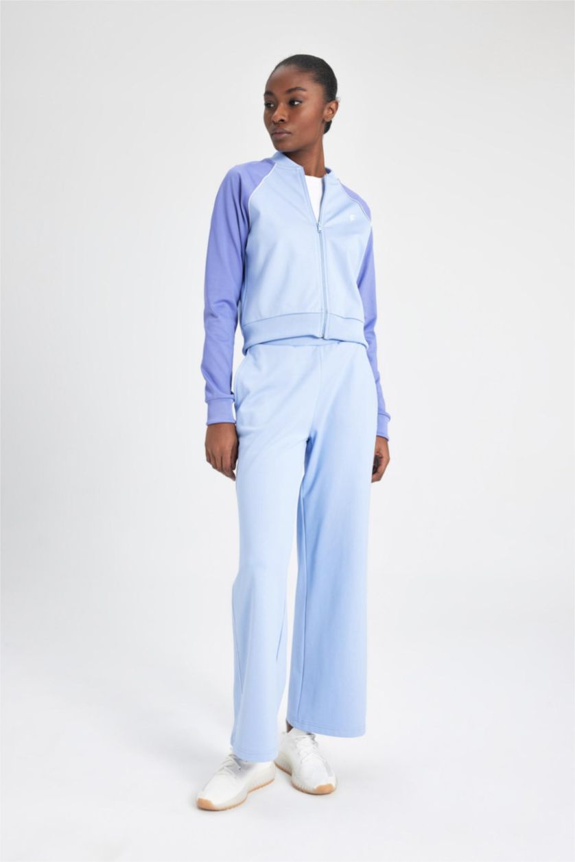 WOMAN Blue DeFactoFit Wide Leg Pocket Standard Pique Sweatpants