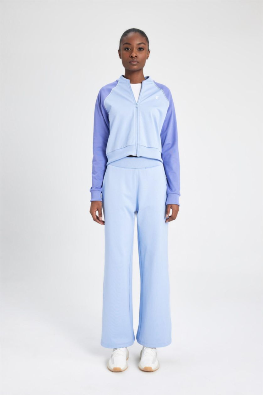 WOMAN Blue DeFactoFit Wide Leg Pocket Standard Pique Sweatpants