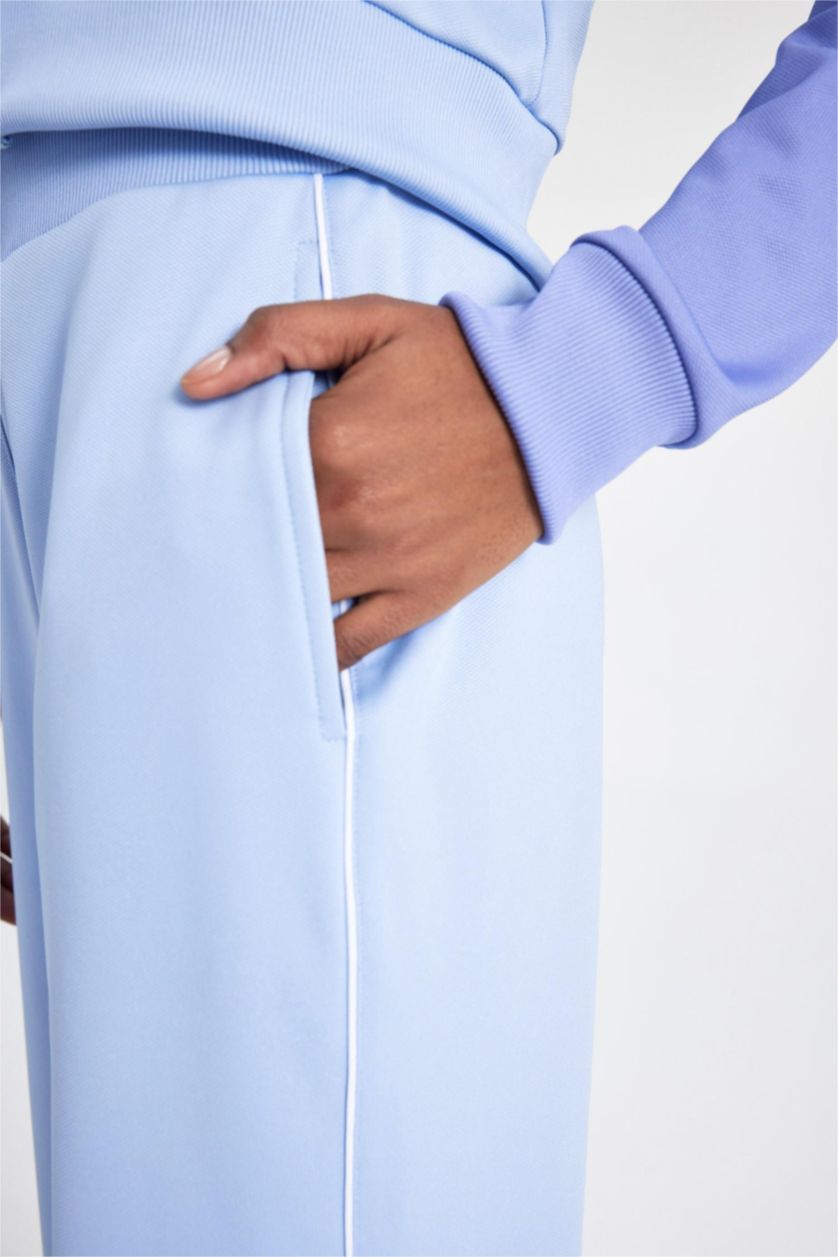 WOMAN Blue DeFactoFit Wide Leg Pocket Standard Pique Sweatpants