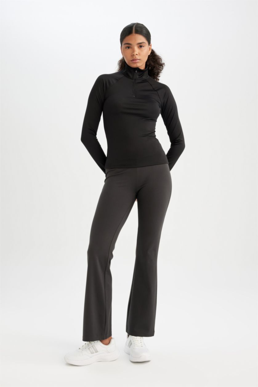 Woman Anthracite Flare Trousers