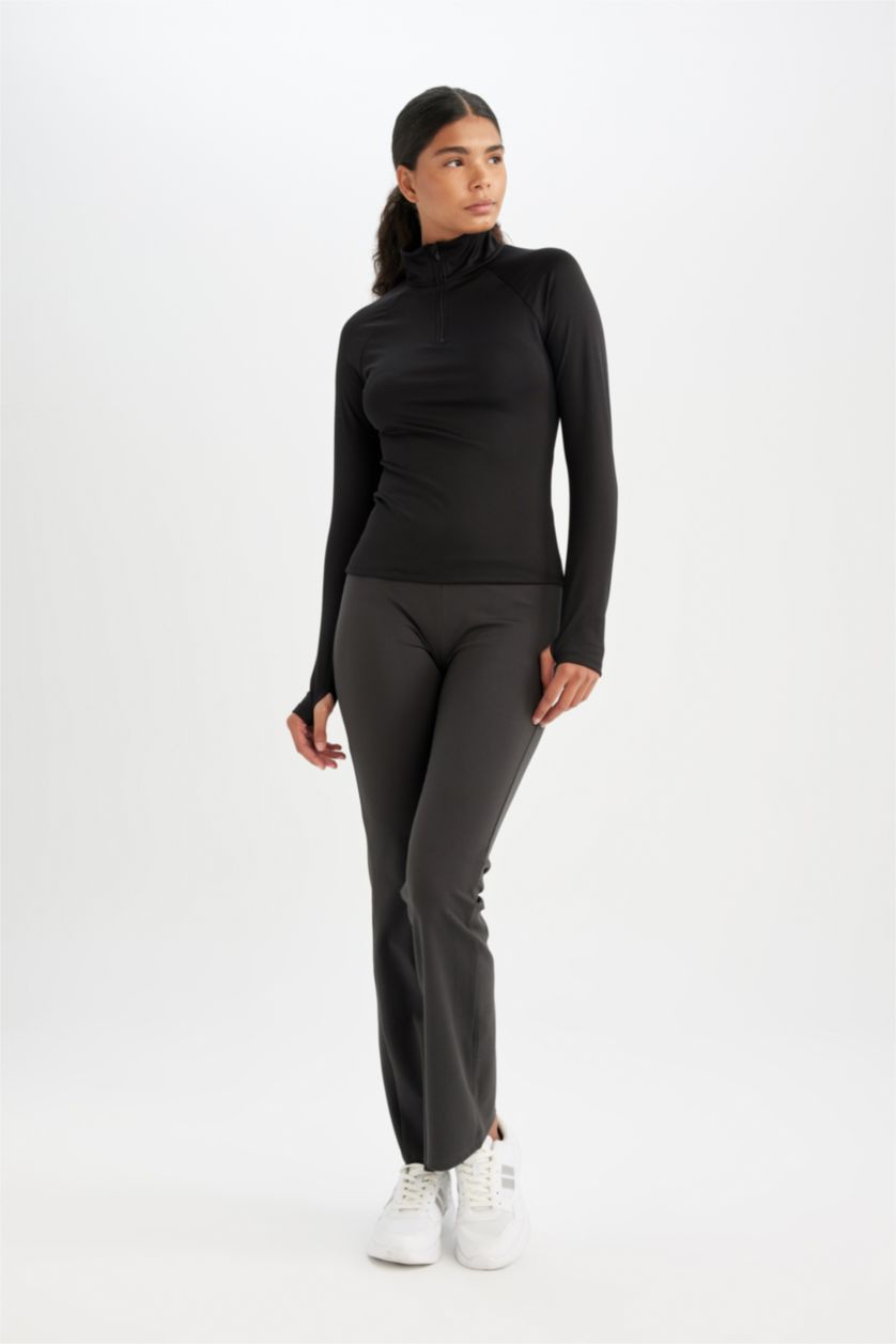 Woman Anthracite Flare Trousers