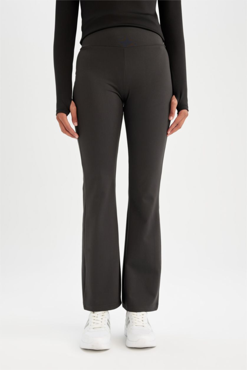 Woman Anthracite Flare Trousers