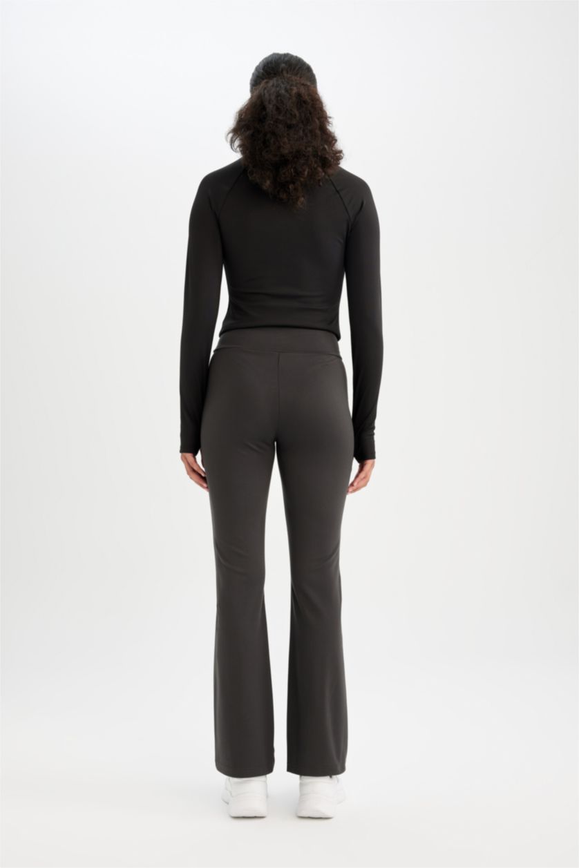 Woman Anthracite Flare Trousers