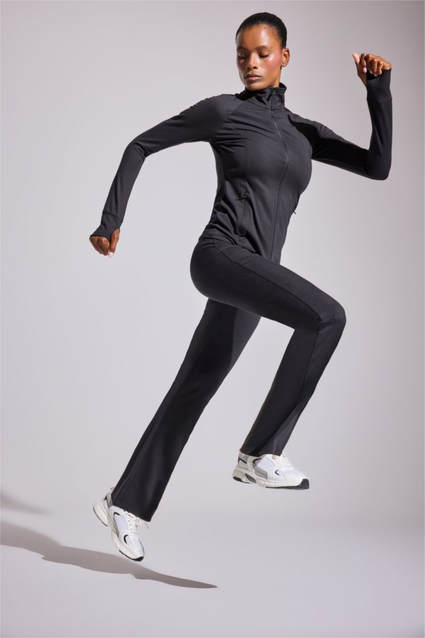 Woman Black DeFactoFit Flare Fit Standard Length Flared Sports Sweatpants