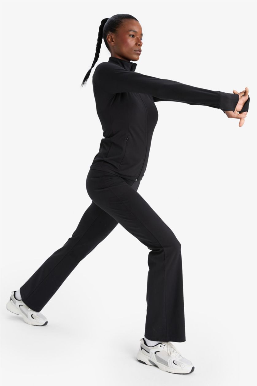 Woman Black DeFactoFit Flare Fit Standard Length Flared Sports Sweatpants