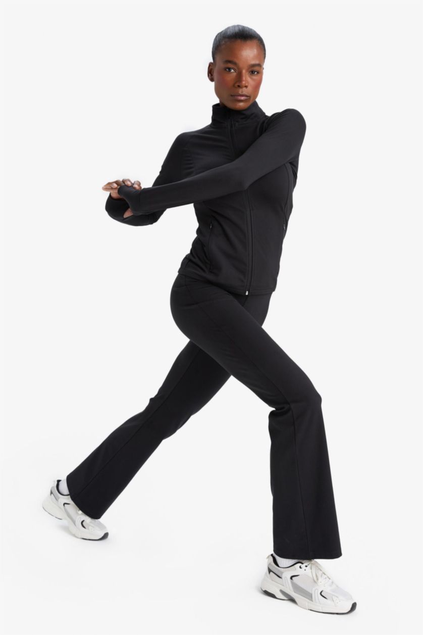 Woman Black DeFactoFit Flare Fit Standard Length Flared Sports Sweatpants