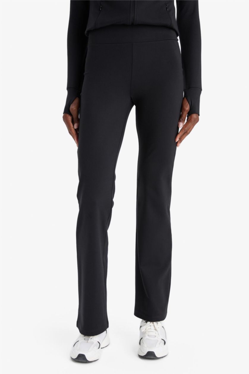 Woman Black DeFactoFit Flare Fit Standard Length Flared Sports Sweatpants