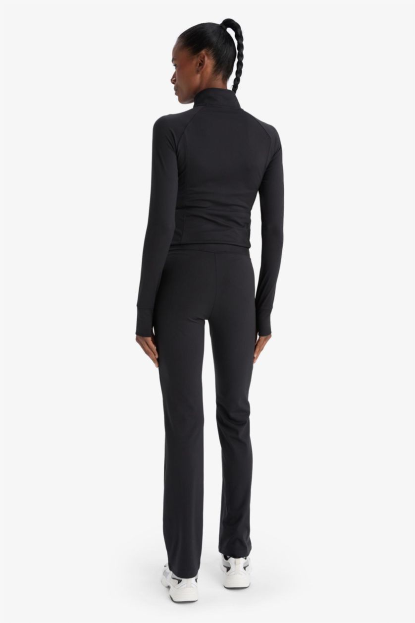 Woman Black DeFactoFit Flare Fit Standard Length Flared Sports Sweatpants