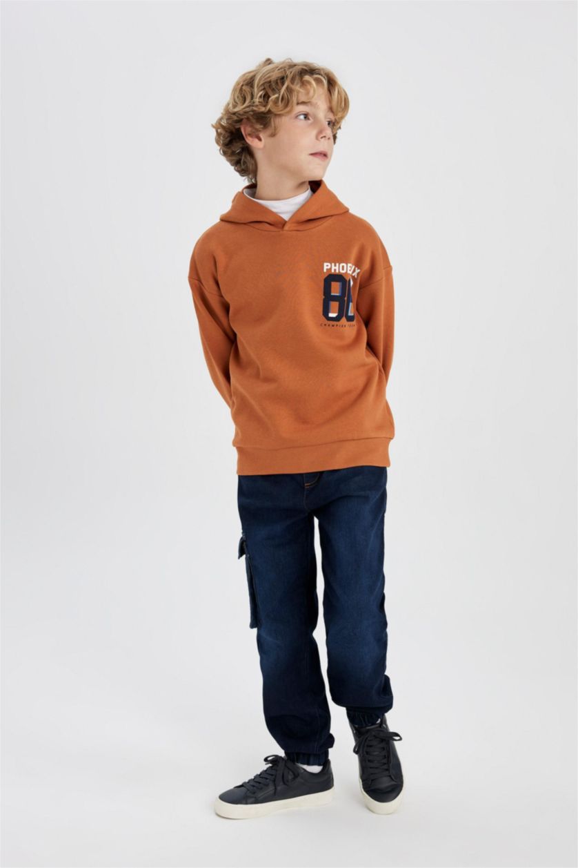 BOYS & TEENS Camel قماش سميك اوفر سايز
