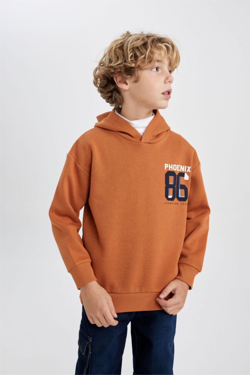 BOYS & TEENS Camel قماش سميك اوفر سايز