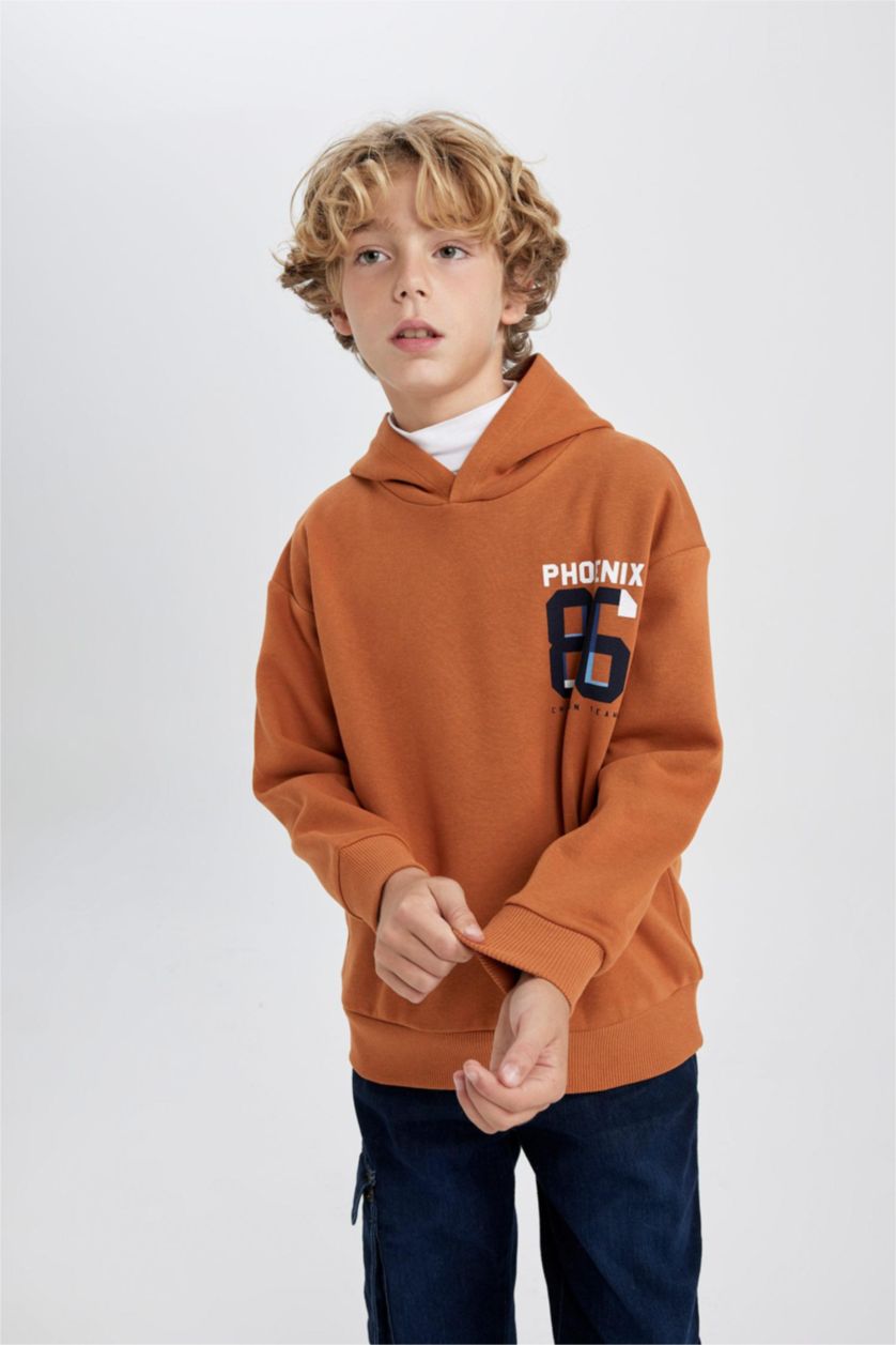 BOYS & TEENS Camel قماش سميك اوفر سايز