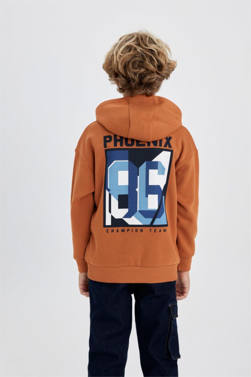 BOYS & TEENS Camel قماش سميك اوفر سايز