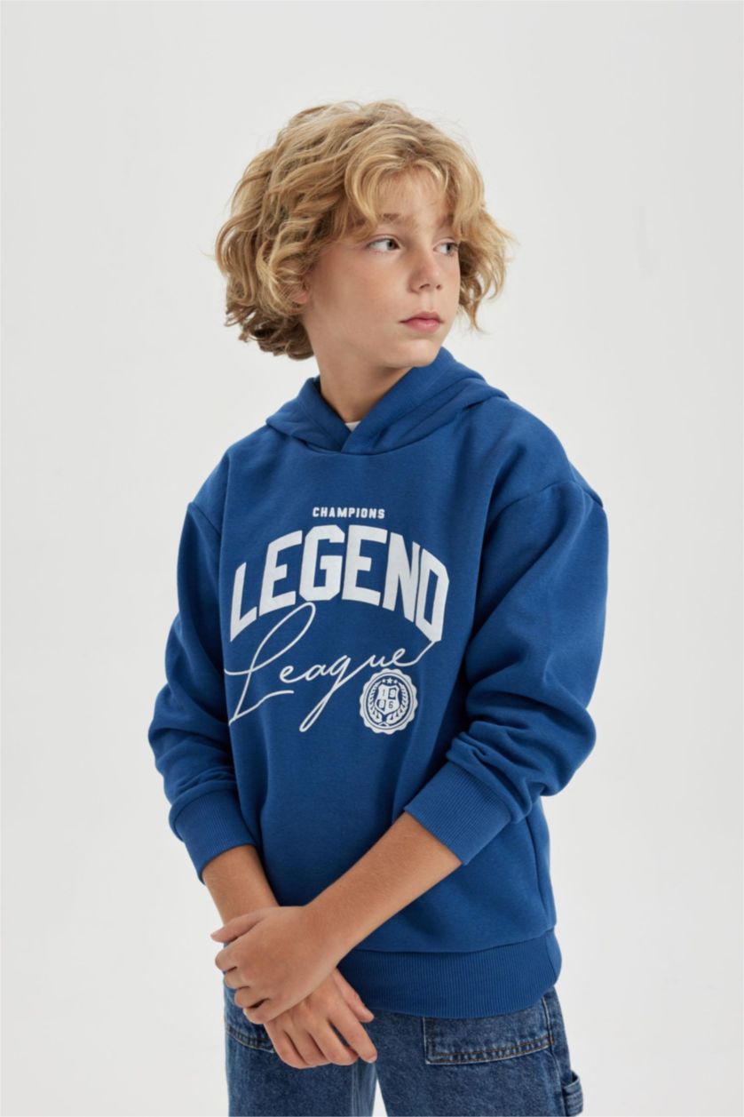 GARÇONS Bleu Boy Oversize Hooded Thick Sweatshirt