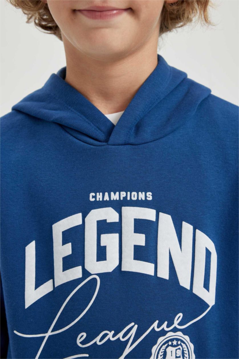 GARÇONS Bleu Boy Oversize Hooded Thick Sweatshirt