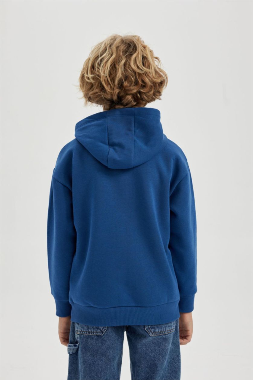 GARÇONS Bleu Boy Oversize Hooded Thick Sweatshirt
