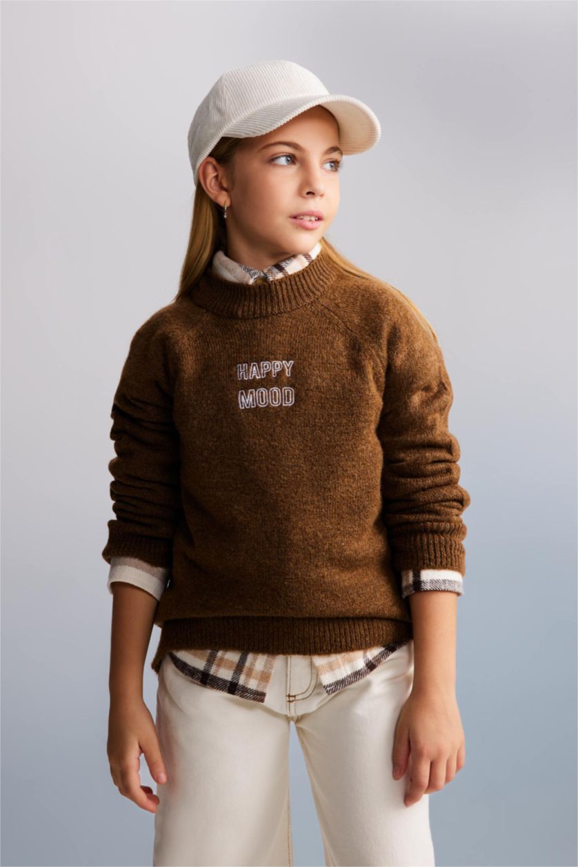 Дівчачий Коричневий Пуловер луз фіт для дівчаток