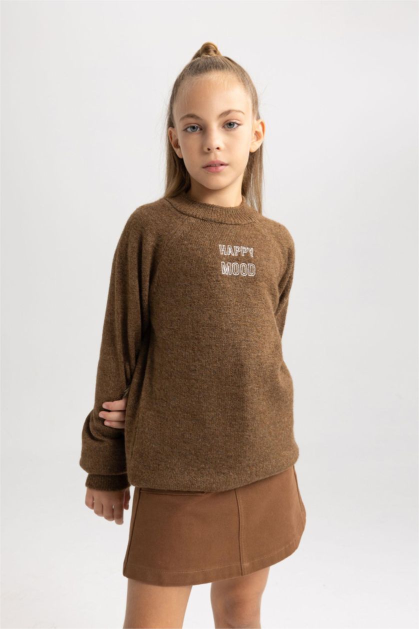 Дівчачий Коричневий Пуловер луз фіт для дівчаток