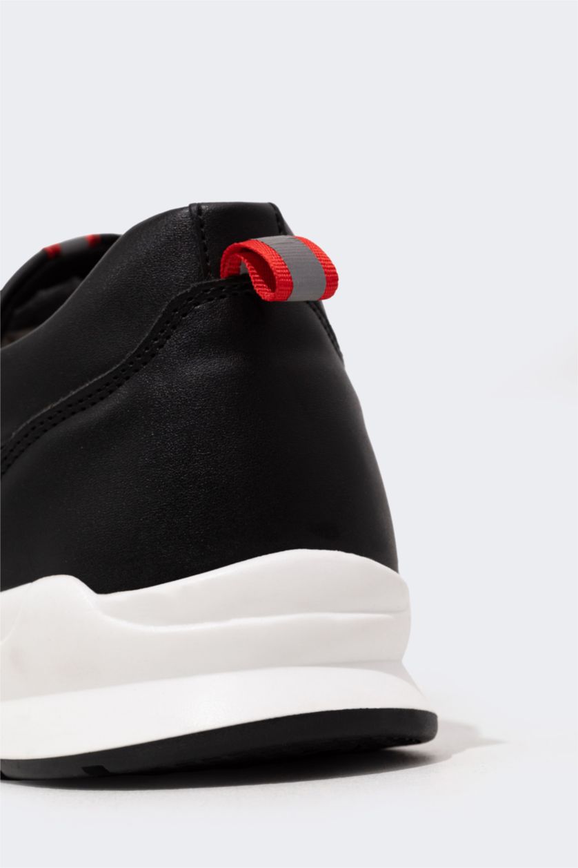 MAN Black Men High Sole Faux Leather Casual Shoes