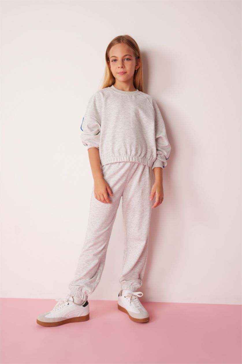 GIRLS & TEENS Grey Melange 2 piece Jogger Standard Fit Set