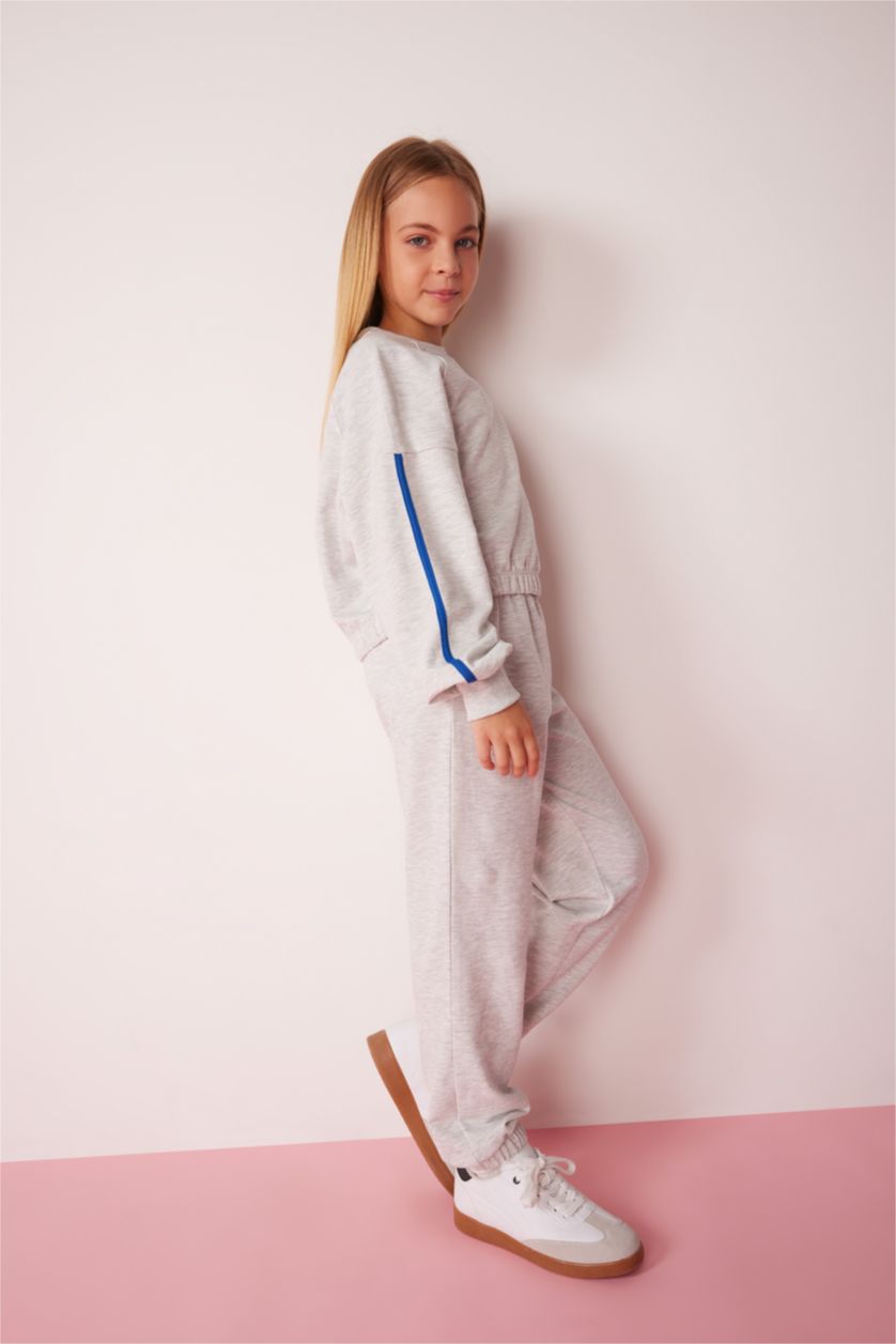 GIRLS & TEENS Grey Melange 2 piece Jogger Standard Fit Set