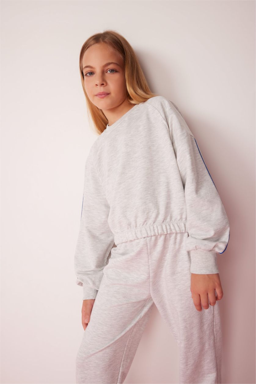 GIRLS & TEENS Grey Melange 2 piece Jogger Standard Fit Set