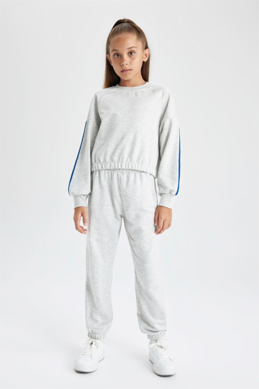 GIRLS & TEENS Grey Melange 2 piece Jogger Standard Fit Set