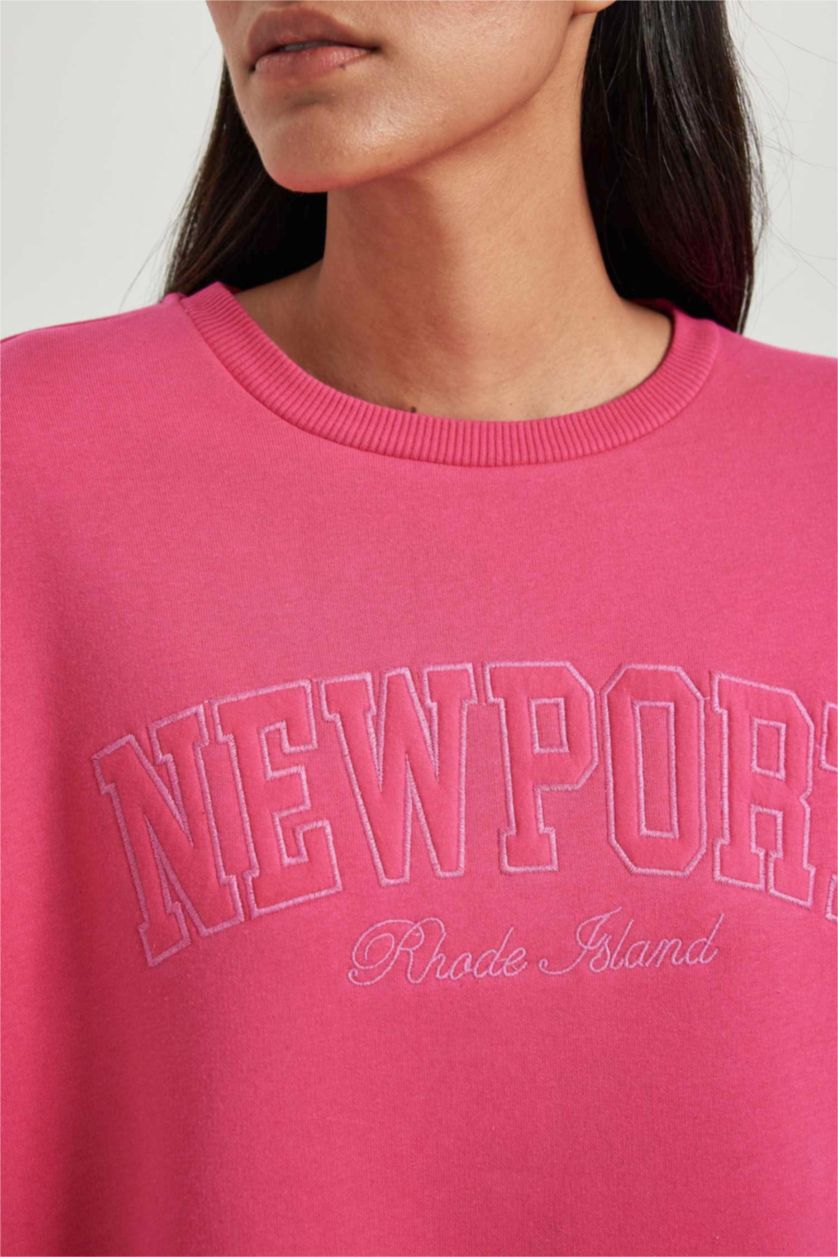 FEMME Rose Foncé Tissu Sweat Épais Coupe Oversize