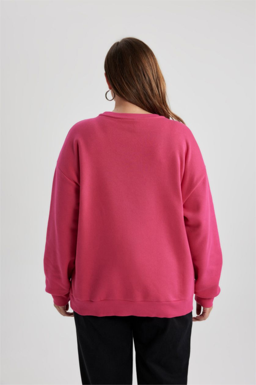 FEMME Rose Foncé Tissu Sweat Épais Coupe Oversize