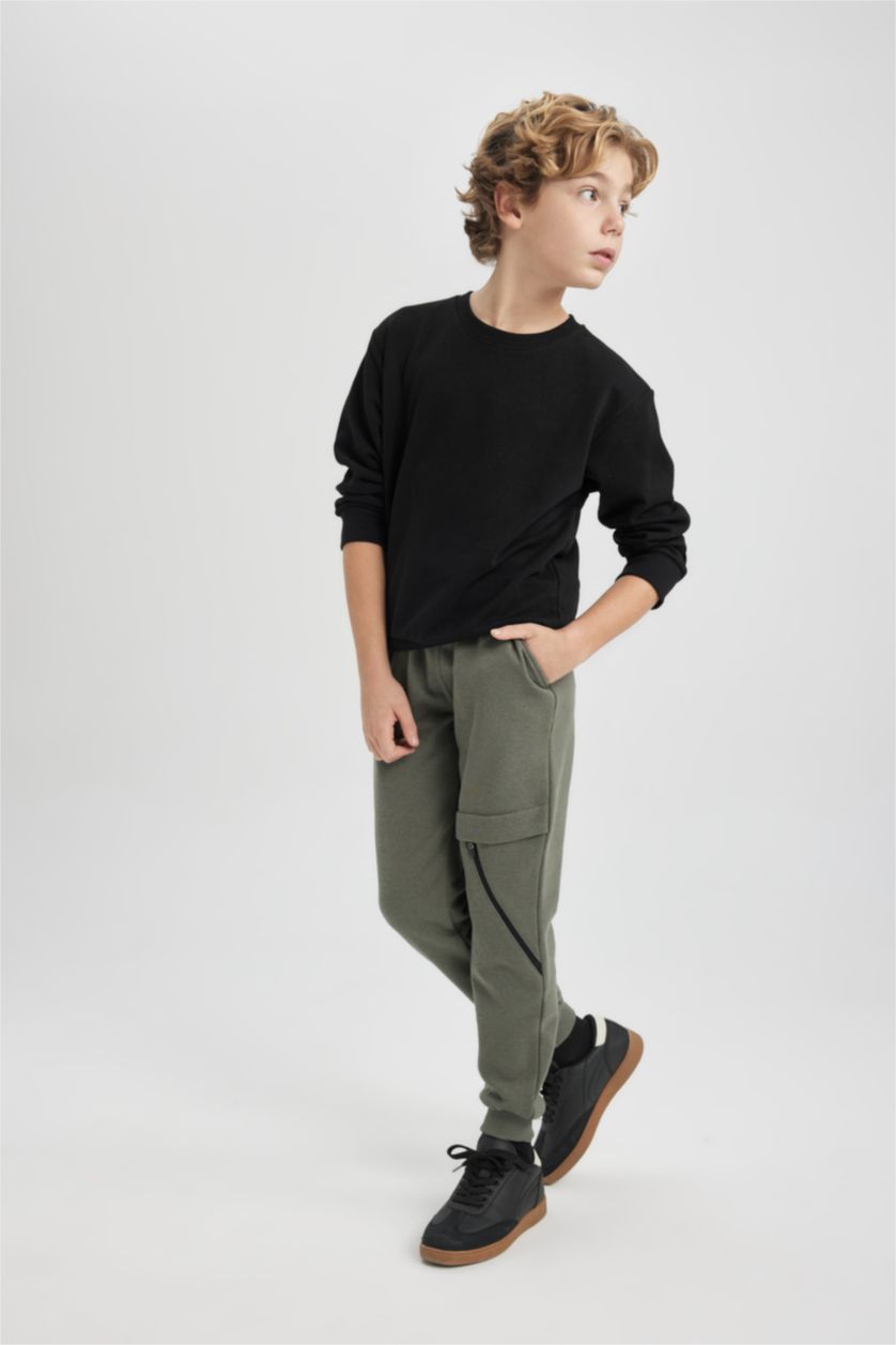 BOYS & TEENS Grey Boy Regular Fit Thick Sweatpants