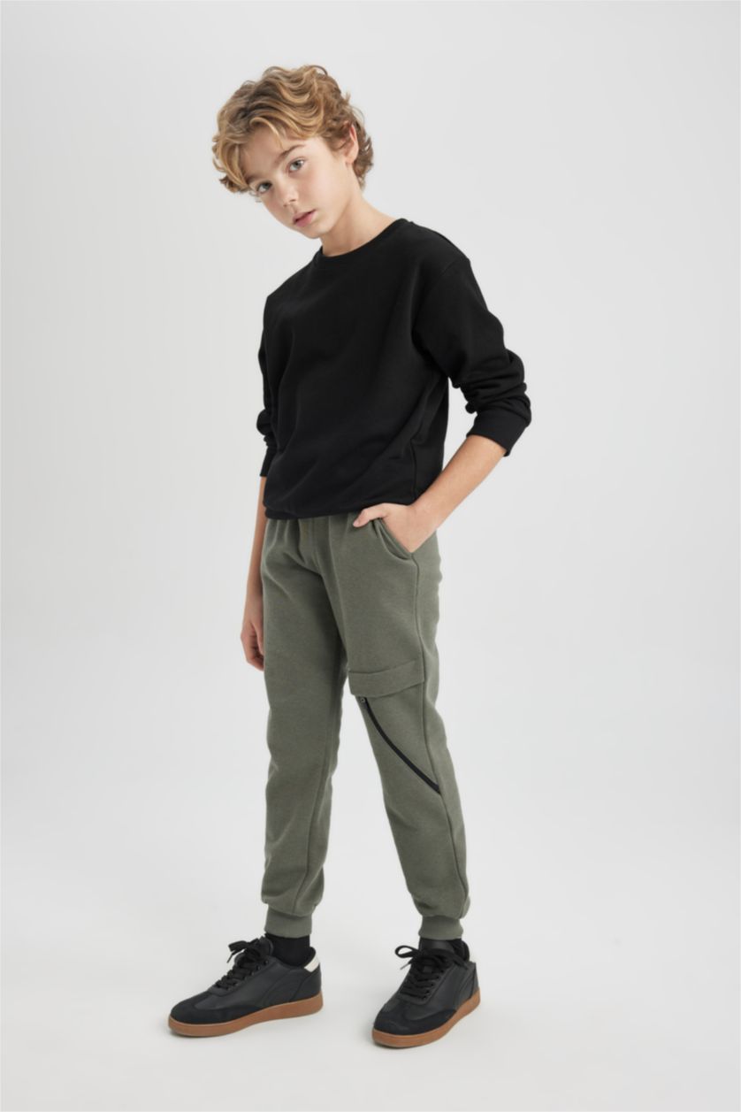 BOYS & TEENS Grey Boy Regular Fit Thick Sweatpants