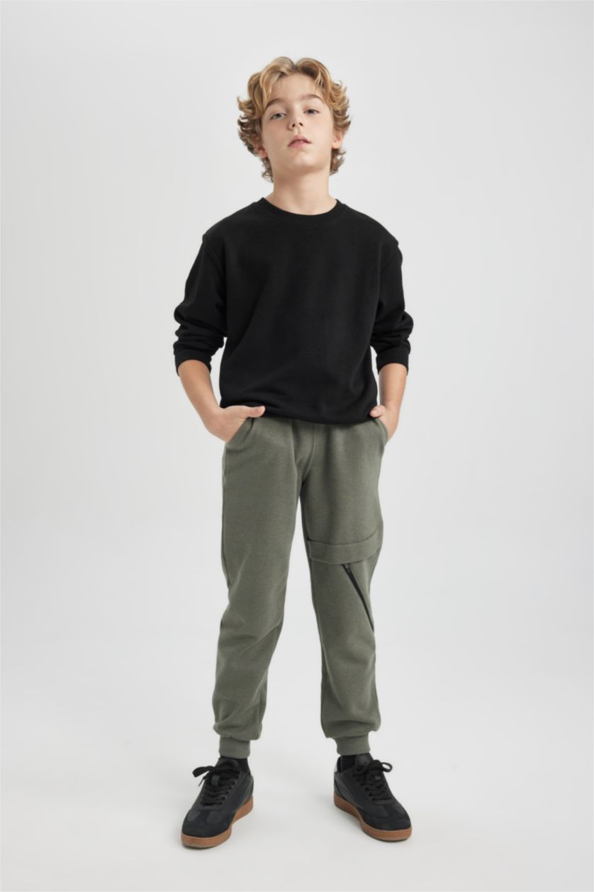 BOYS & TEENS Grey Boy Regular Fit Thick Sweatpants
