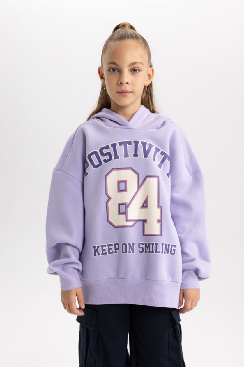GIRLS & TEENS Lilac Oversize Fit Hooded Sweatshirt