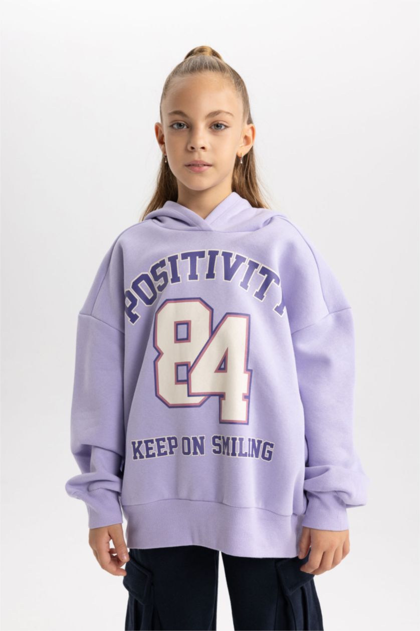 GIRLS & TEENS Lilac Oversize Fit Hooded Sweatshirt