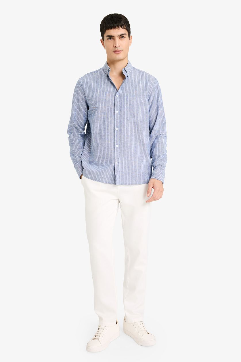 Erkek Kırık Beyaz Yumuşak Dokulu Jogger Pantolon